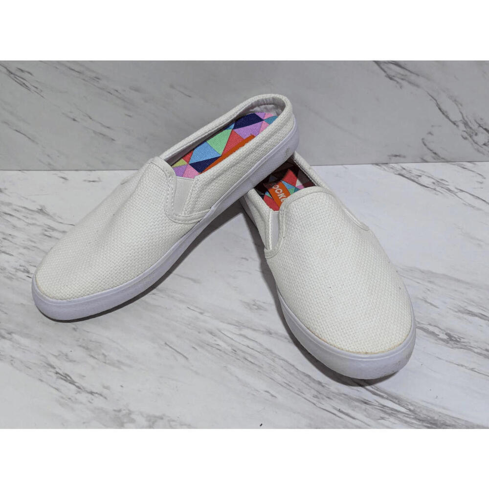 Rocket Dog White Geometric Insole Slip On Sneakers No Signs of Wear 7.5M